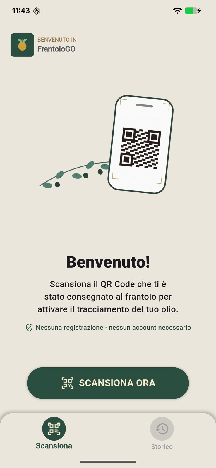 Scansione del QR