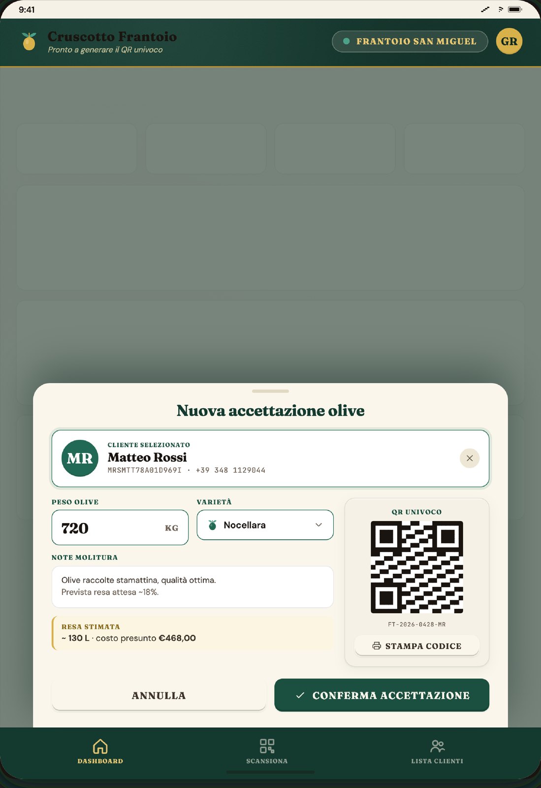 QR univoco da stampare